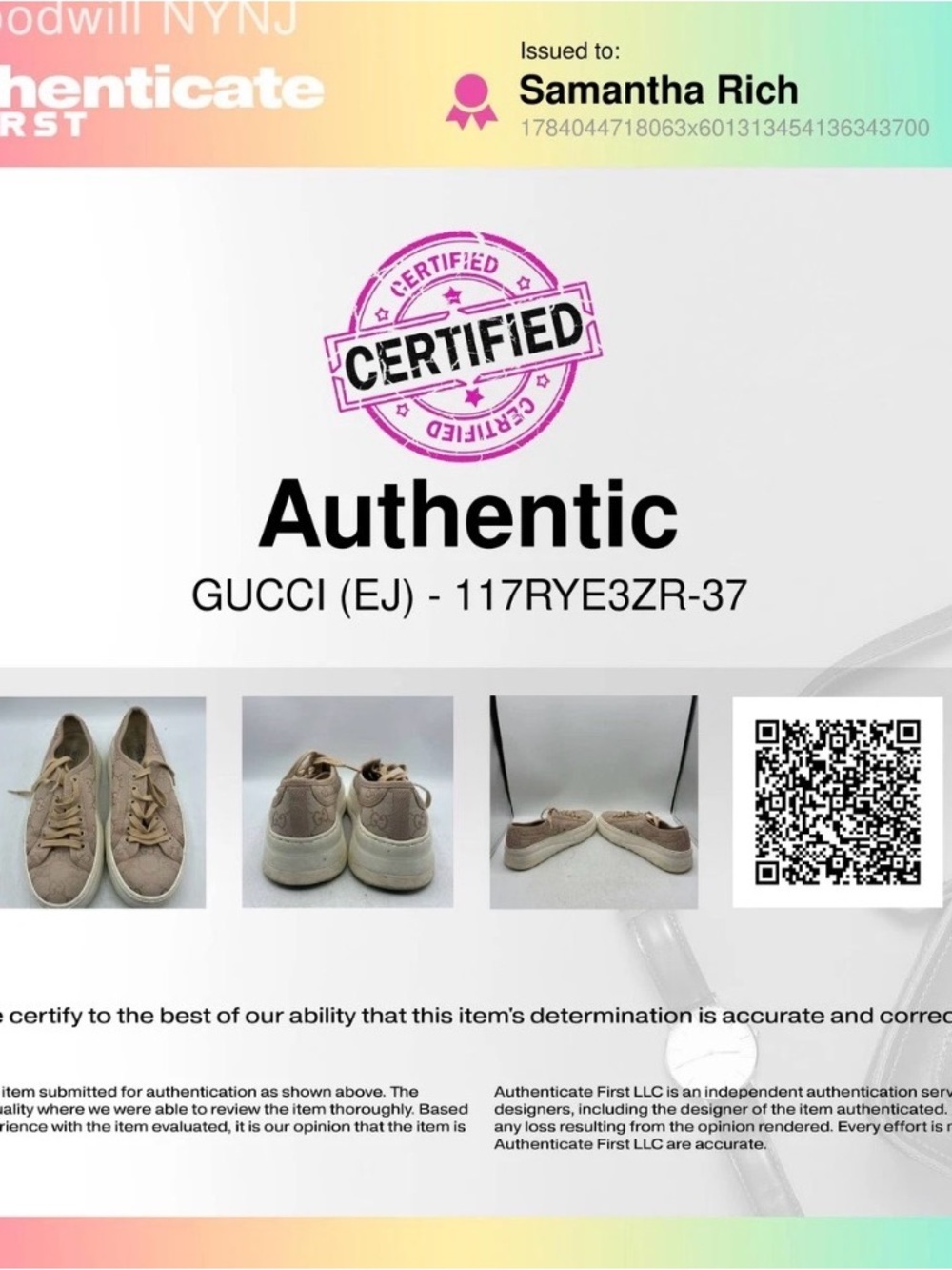 Gucci Beige Pink GG Canvas Low-Top Sneakers - Picture 10 of 10